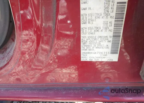 2016 Nissan Frontier Sv from USA, damaged, VIN 1N6AD0ER1GN706355